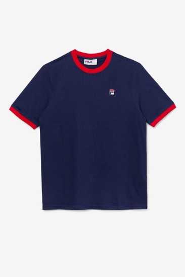 Fila Homme Marconi Ringer Tee 410 Peacoat / Rouge Fila France YUC-649270